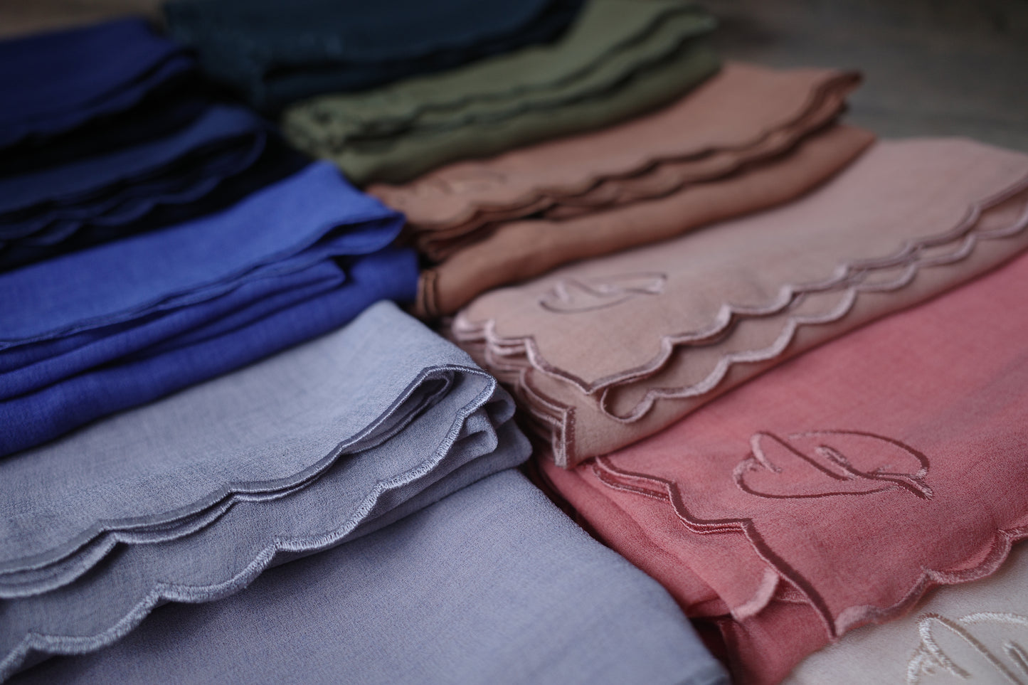SCALLOP CHIFFON LINEN