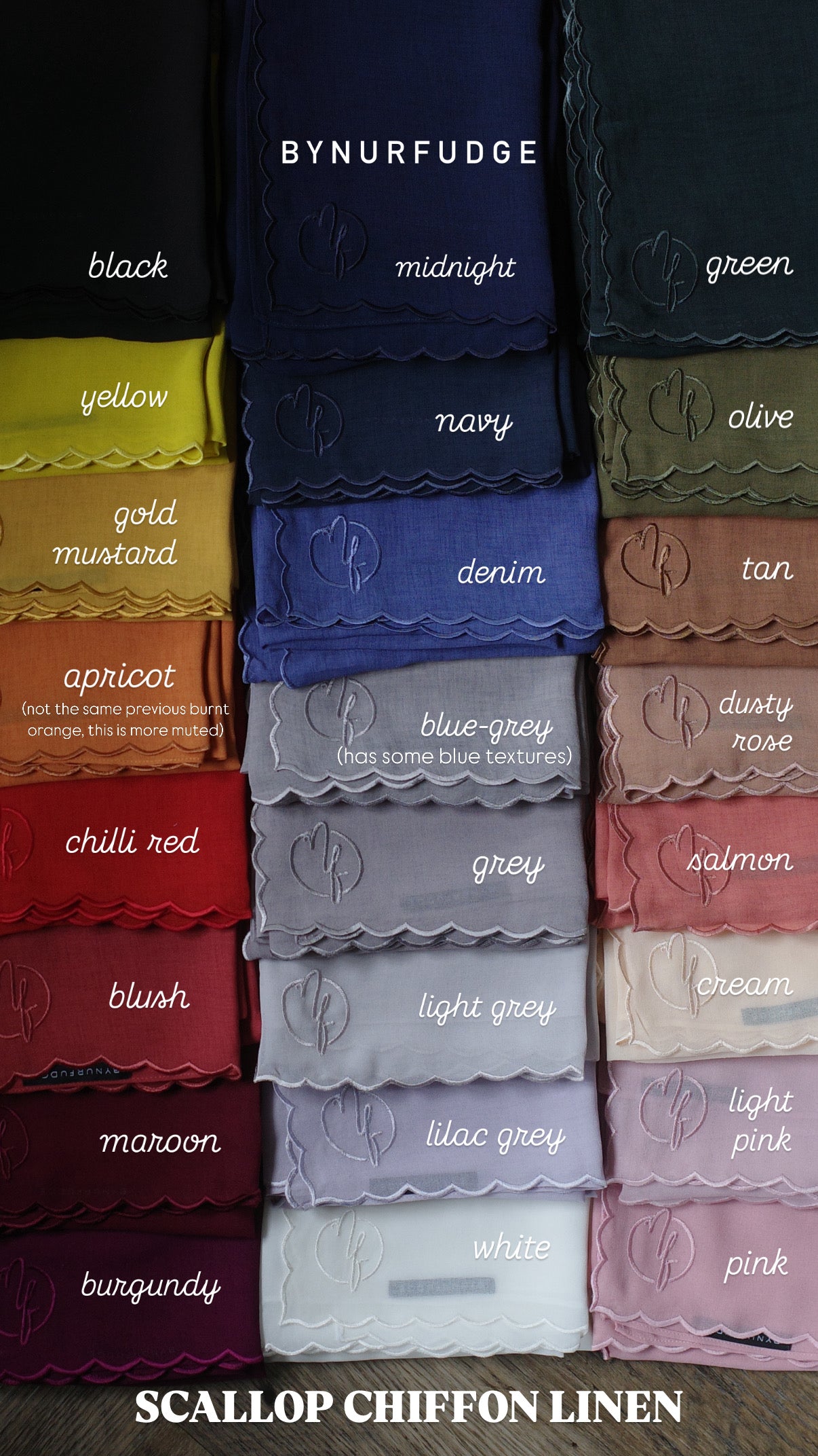 SCALLOP CHIFFON LINEN